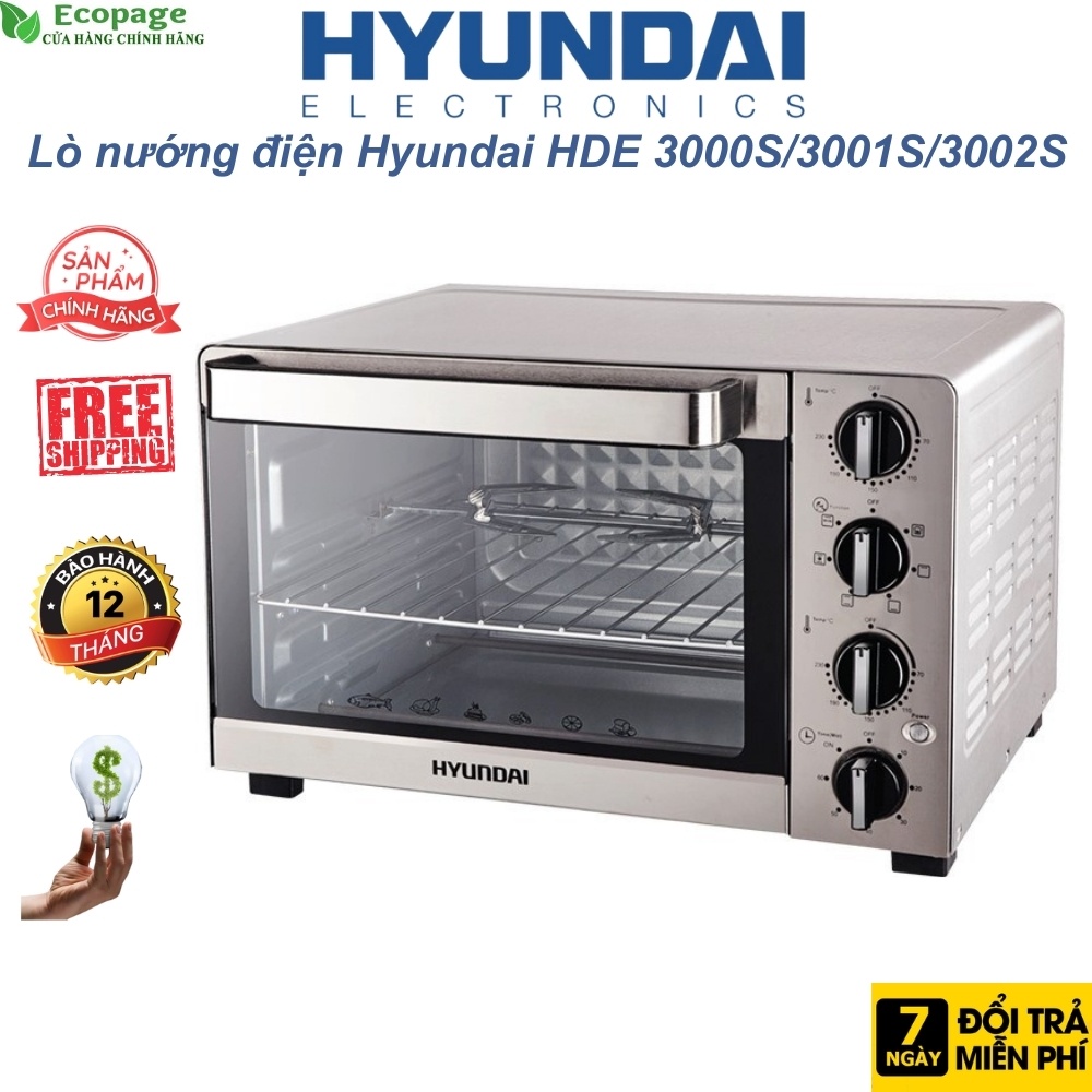 Lò nướng điện Hyundai HDE 3000s/3001S/3002S dung tích 30L/35L/45L, BH chính hãng 12T