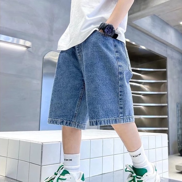Quần short denim BXPB ống rộng phong cách năng động thời trang cho bé trai