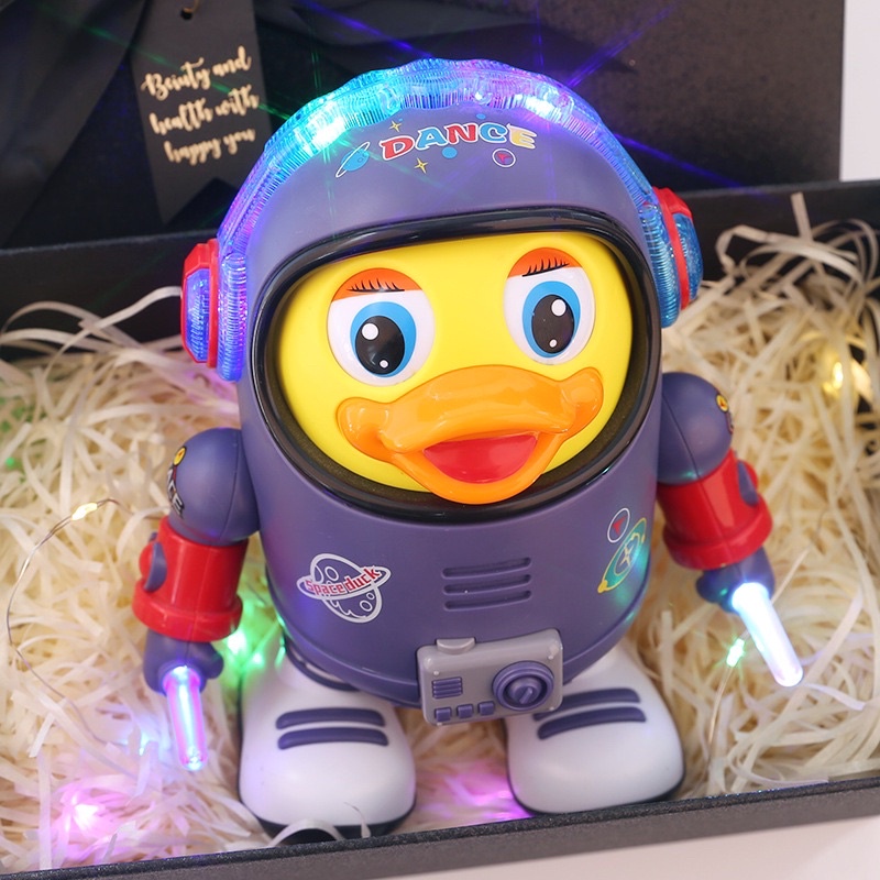 Đồ chơi vịt nhảy múa . vịt không gian phi hành gia nhảy múa theo nhạc . space Duck Dance