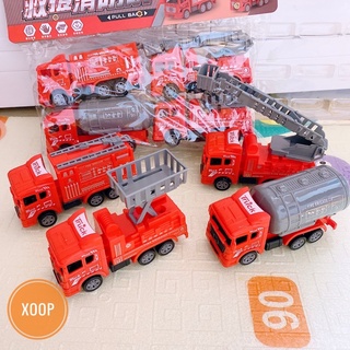 Sale !!! đồ chơi xoop ! túi 4 xe cứu hoả chạy đà cót cho bé