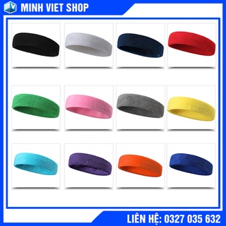 Băng Đô Cài Đầu Headband Thể Thao Vải Cotton Đeo Trán Thấm Mồ Hôi Chống Trượt Co Giãn Cho Nam Và Nữ