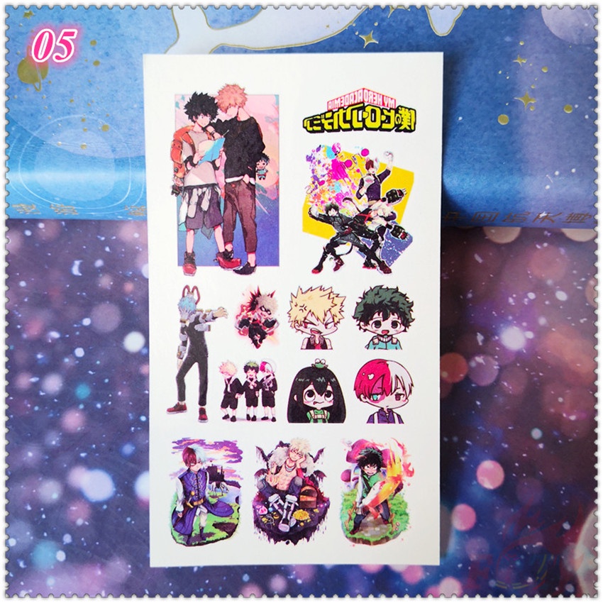 Hình xăm dán tạm thời chống thấm nước in hình họa tiết My Hero Academia độc đáo