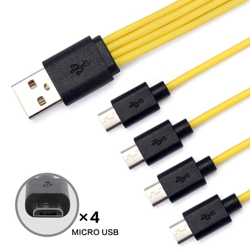 Dây Cáp Sạc 2 / 3 / 4 Trong 1 Micro Usb Cho Pin Sạc Samsung Xiaomi Htc