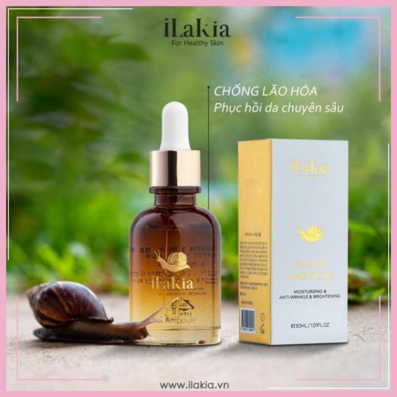 Tinh Chất Serum Ốc Sên SNAIL AMPOULE Ikalia Chống Lão Hóa 30ml [Tặng khẩu trang Hamita] | BigBuy360 - bigbuy360.vn