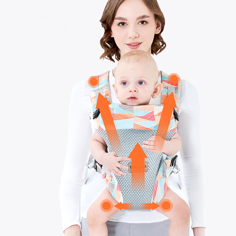 Địu trợ lực cao cấp cho bé, địu trẻ em 4 tư thế Babypark họa tiết camo thời trang