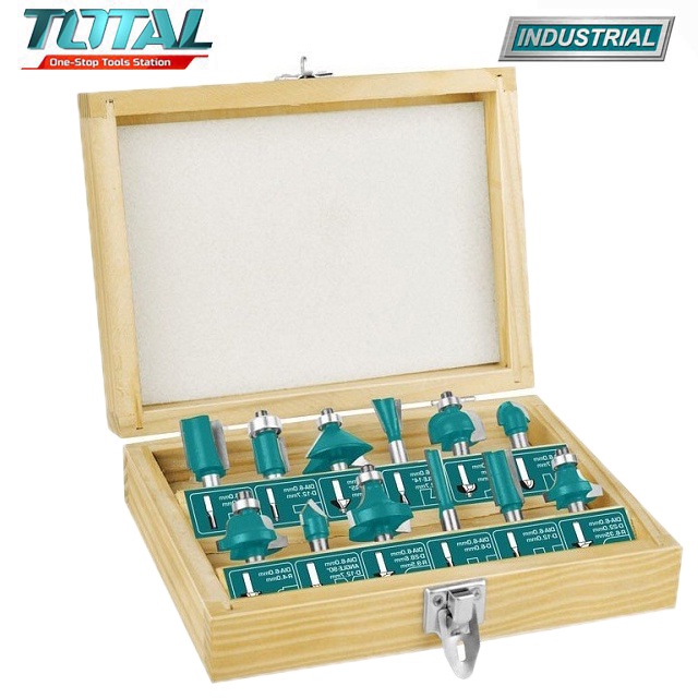 Bộ 12 mũi phay gỗ 6mm Total TACSR0121