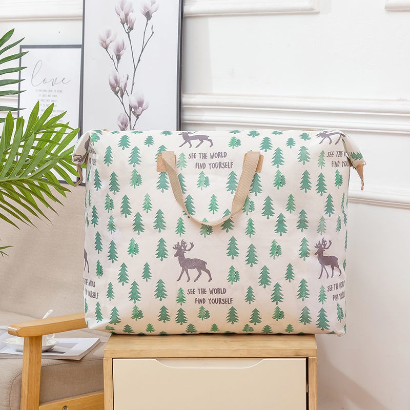 Túi Đựng Chăn Mền / Hành Lý Cỡ Lớn Có Khóa Kéo Chống Ẩm Họa Tiết Hoạt Hình Dễ Thương