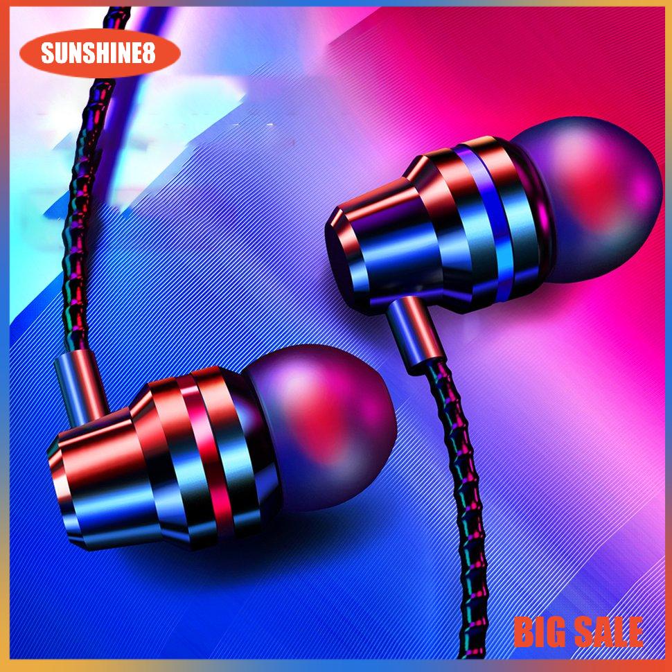 【SUN】Tuning Headphones In-ear Wire Control With Built-in Microphone Mobile Game