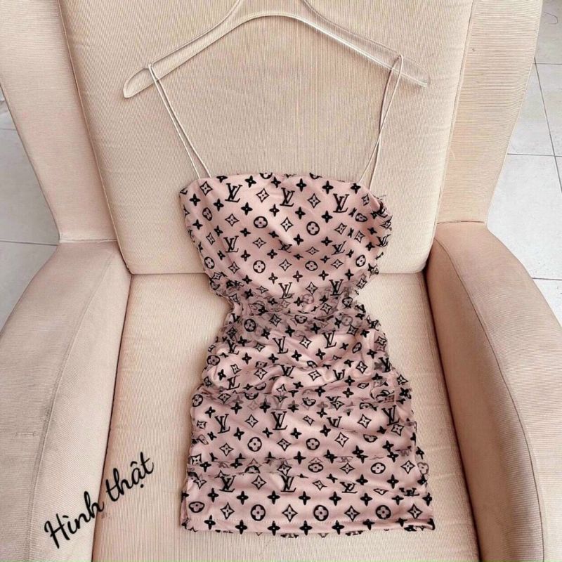 Đầm váy nữ 2 dây dáng ôm body  họa tiết ( có mứt )  với 3 màu  như hình thời trang nữ | BigBuy360 - bigbuy360.vn