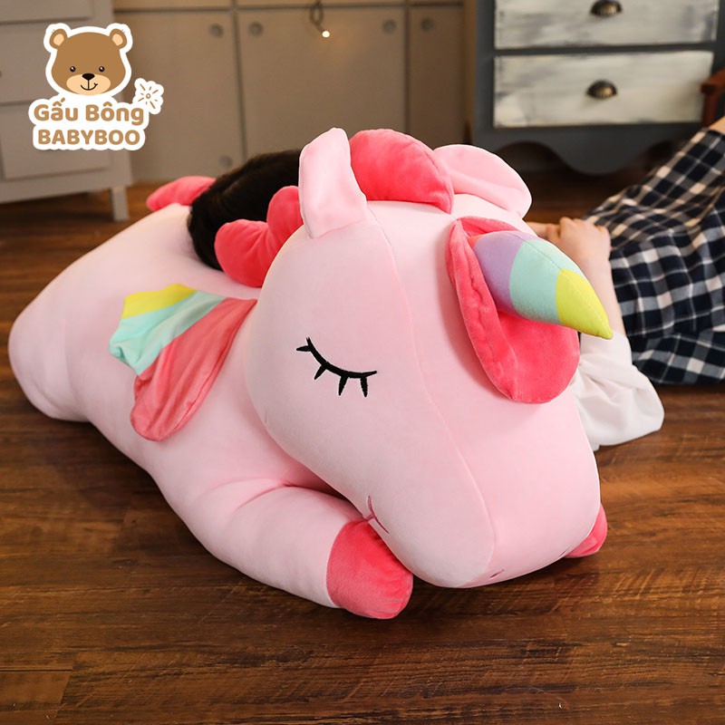 Gấu Bông Kì Lân Unicorn Một Sừng Mềm Mịn Cao Cấp BABYBOO – Gối Ôm Thú Nhồi Bông Quà Tặng Yêu Thương Cho Bé