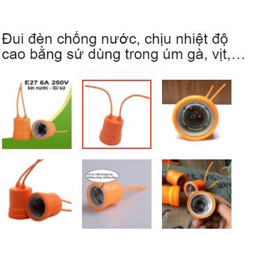 Chuôi đèn chống cháy, đui đèn dang xoáy E27 phù hợp mọi loại bóng