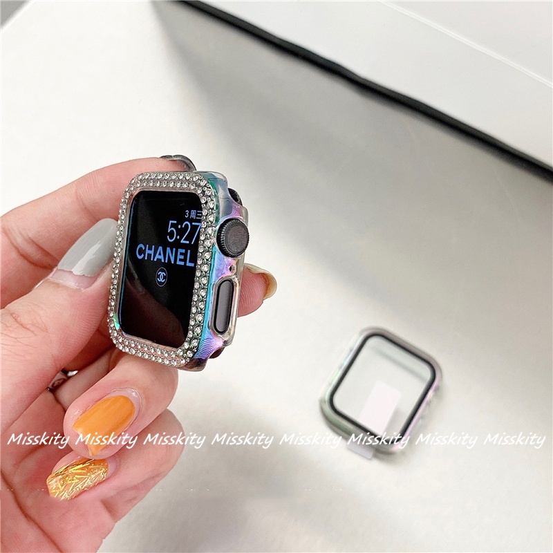 Ốp Bảo Vệ Bằng Pc Cứng Nhiều Màu Sắc Cho Apple Watch Series 7 6 SE 5 4 45mm 41 40mm 44mm