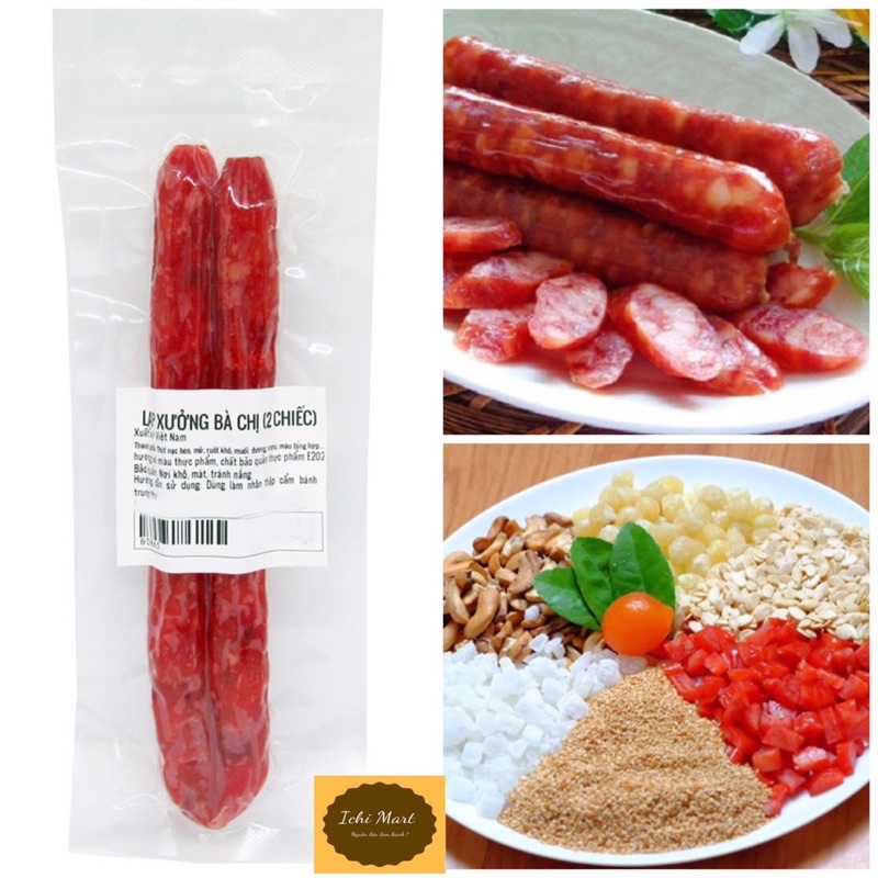 Lạp xưởng Bà Chị 2 chiếc (khoảng 65-85g),Dùng làm nhân thập cẩm bánh trung thu