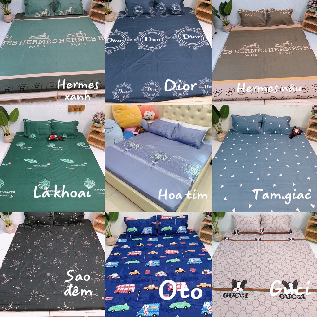 [Xả Kho] Set Ga Gối cotton poly Nhiều mẫu hot 2020 1m6/1m8