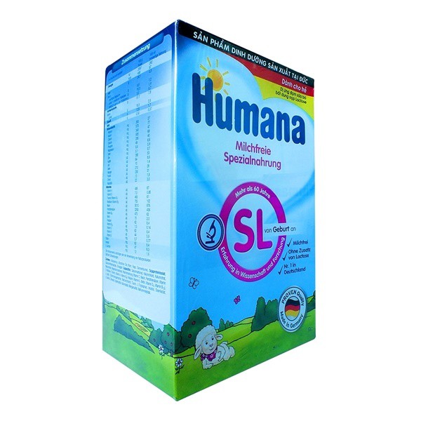 1 Thùng (4 hộp) Sữa bột Humana SL 500gr, dành cho trẻ dị ứng sữa bò date 04/2022