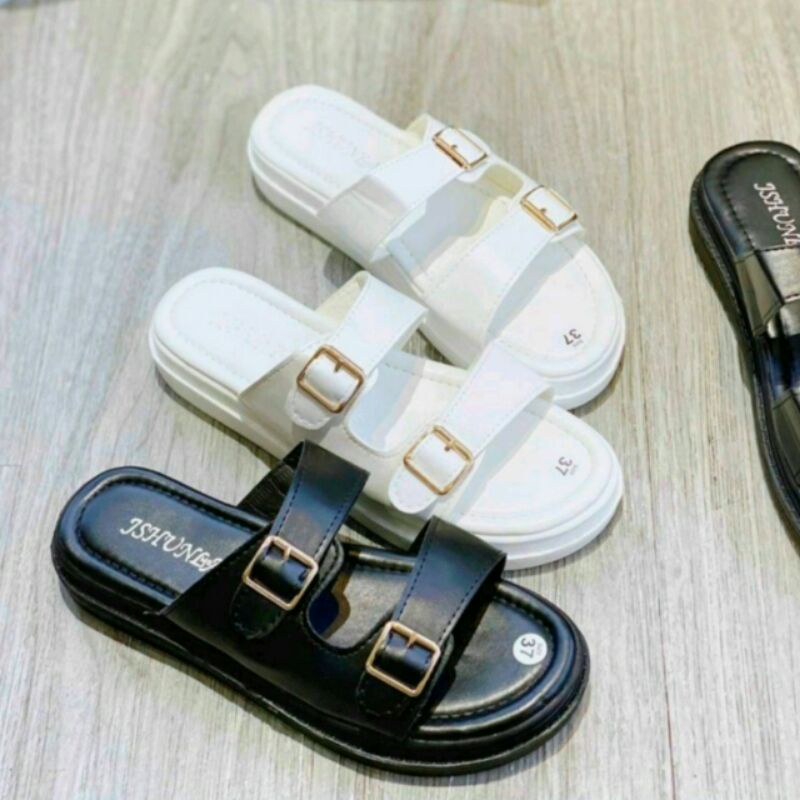 Dép Quai Hậu Dép Sandal Nữ 2 Khuy Đế PU Siêu Nhẹ Cực Êm Da Mềm Kèm Video