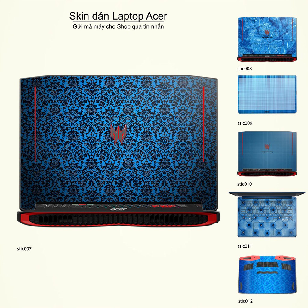 Skin dán Laptop Acer in hình Hoa văn sticker nhiều mẫu 2 (inbox mã máy cho Shop)