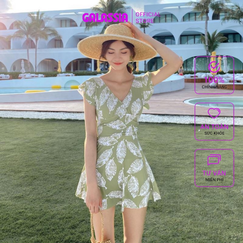 Đồ bơi nữ big size bikini 1 mảnh kín đáo dạng váy đi biển cỡ lớn cho nàng béo GALASSIA