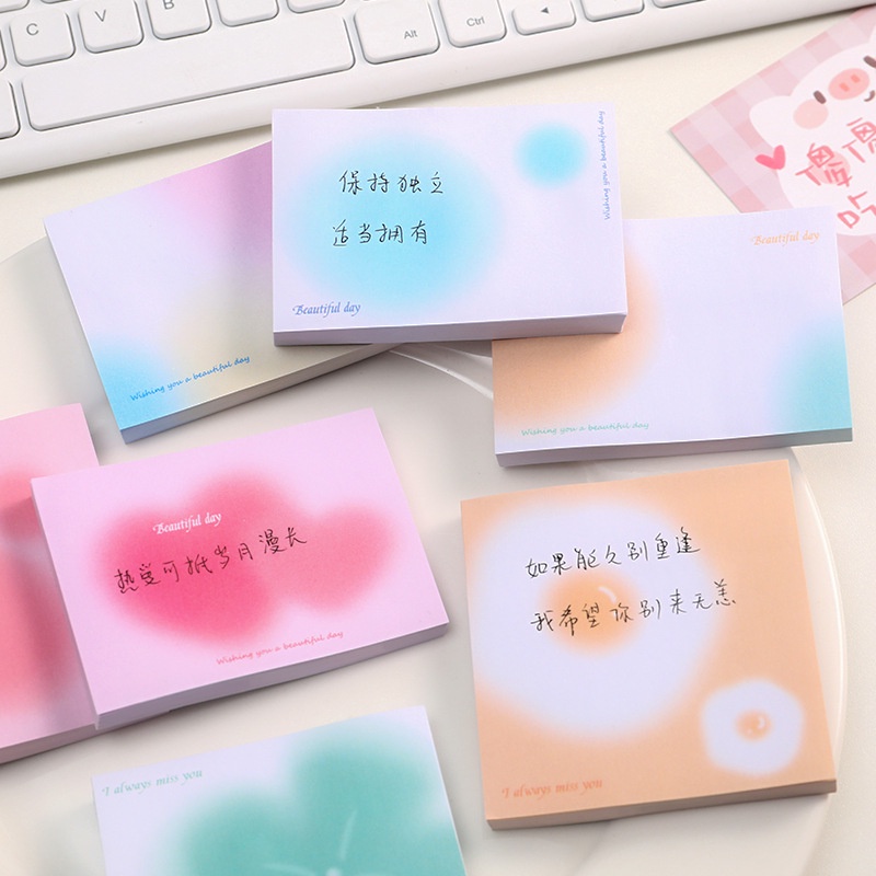 Set 50 Giấy Ghi Chú Màu Sắc Tuyến Tính Tiện Dụng Cho Học Sinh/Văn Phòng