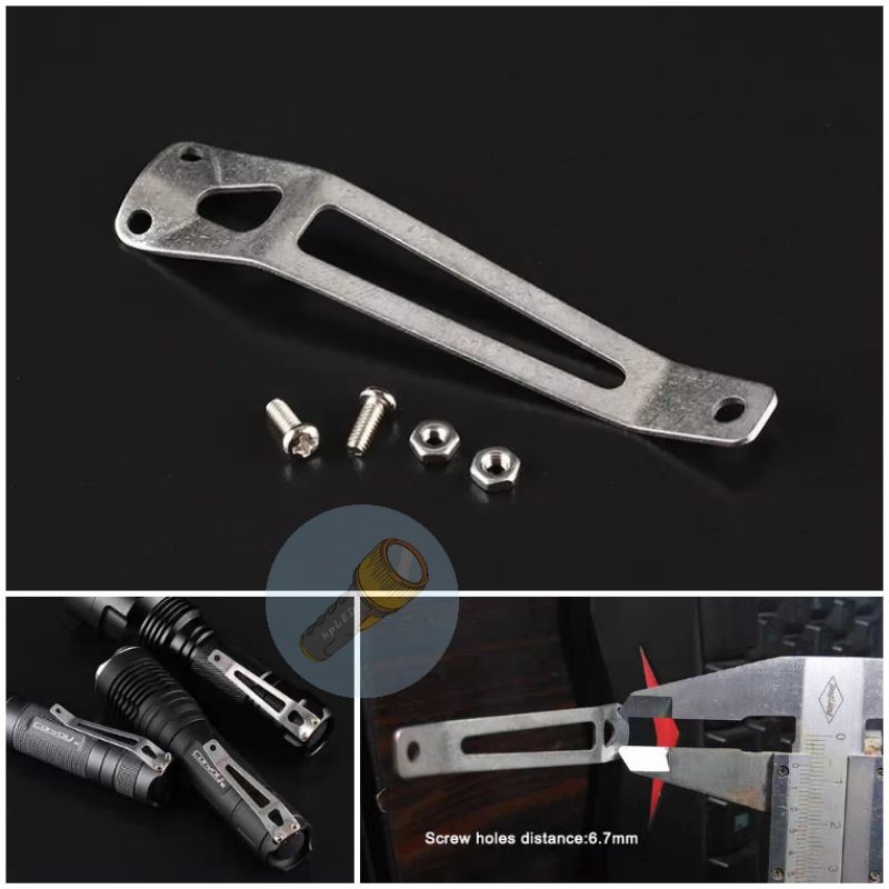 Clip cài - móc cài thân đèn pin S2 S2+ C8 M1 loại mới ngắn cứng cáp hơn