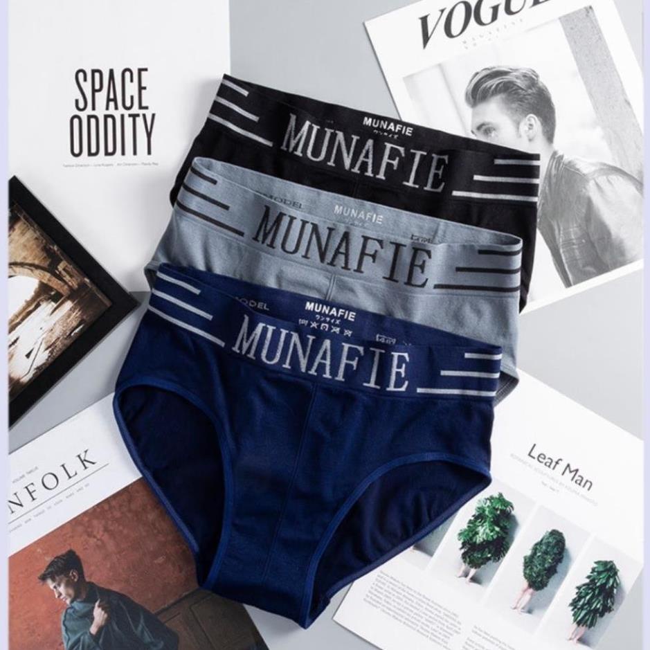 Combo 5 Quần Sịp Nam Quần Lót Nam Boxer Munafie Dệt Kim Co Giãn 4 Chiều + Túi Zip Sang Trọng