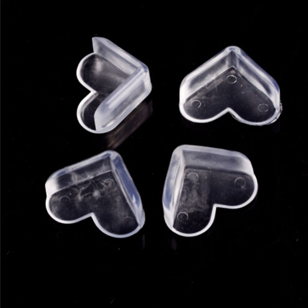 Set 4 miếng silicone hình trái tim bọc cạnh bàn an toàn cho bé