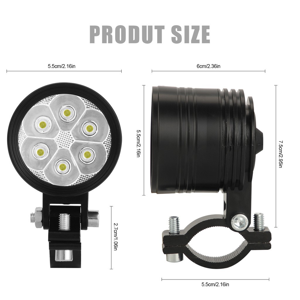 3◐✇Set 2 Đèn Pha 4 / 6 Beam Cree Led 60w 6000k Siêu Sáng Cho Xe Mô Tô