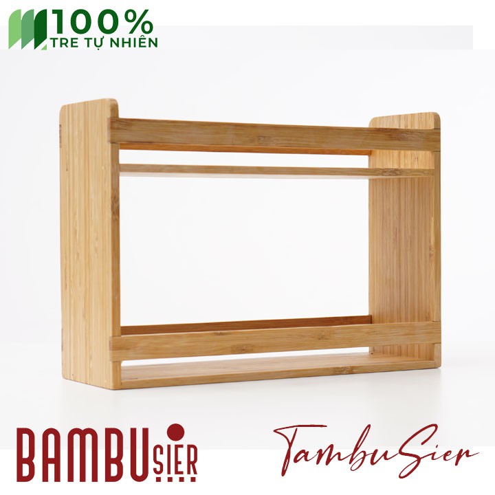 [BAMBOO] Kệ để gia vị đa năng 2 tầng bằng tre - kệ gia vị nhà bếp gỗ tre cao cấp [OREGANIO] | BigBuy360 - bigbuy360.vn