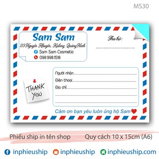 Phiếu ship có keo 200 tờ