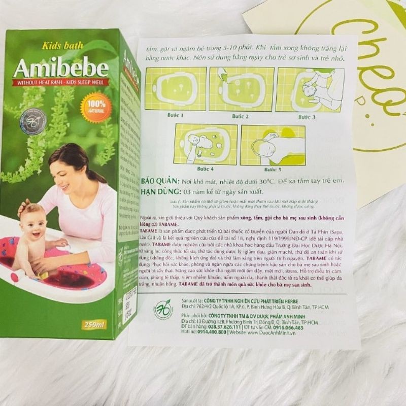 (Date mới) Nước tắm trẻ Em AMIBEBE/ JUSTBEBE 250ml hàng Việt Nam chất lượng cao