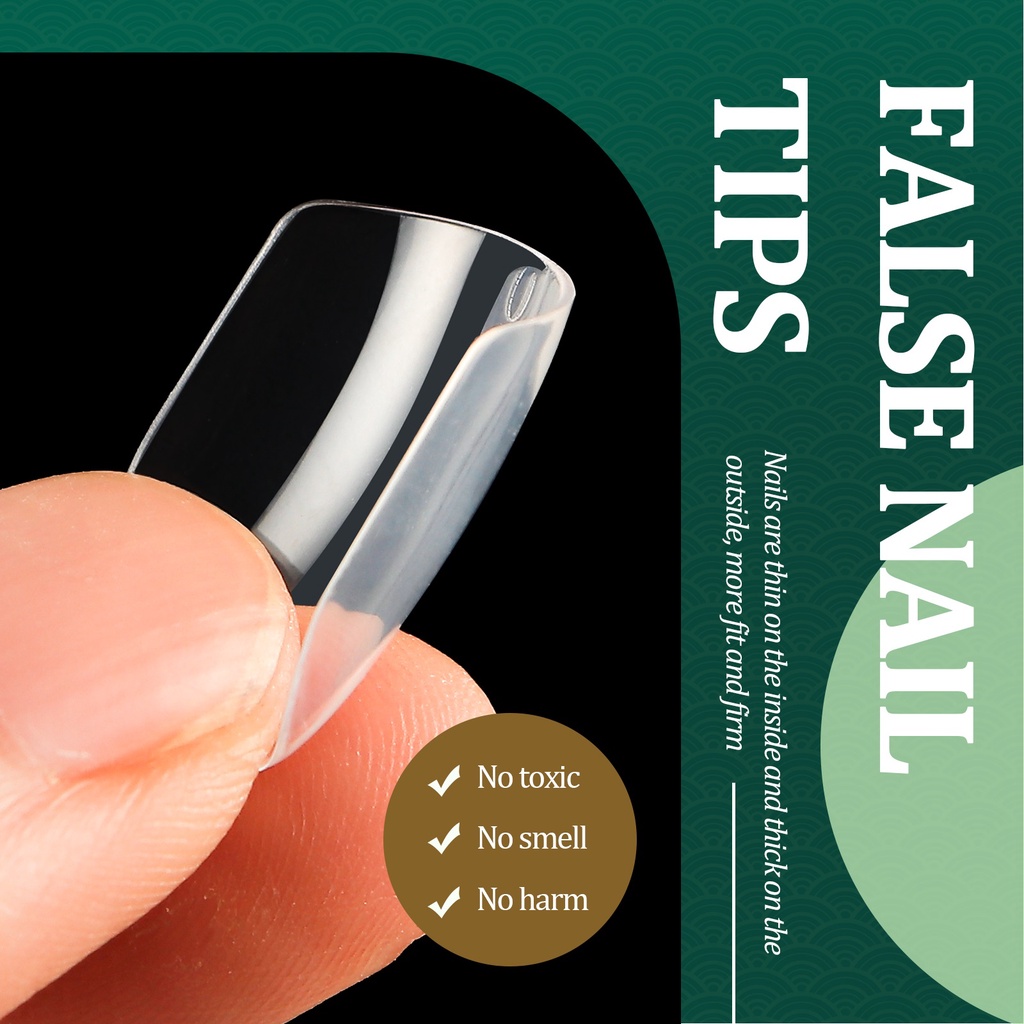 Bộ 168 Móng Tay Giả Hình Oval Trong Suốt Bằng Acrylic móng tay giả