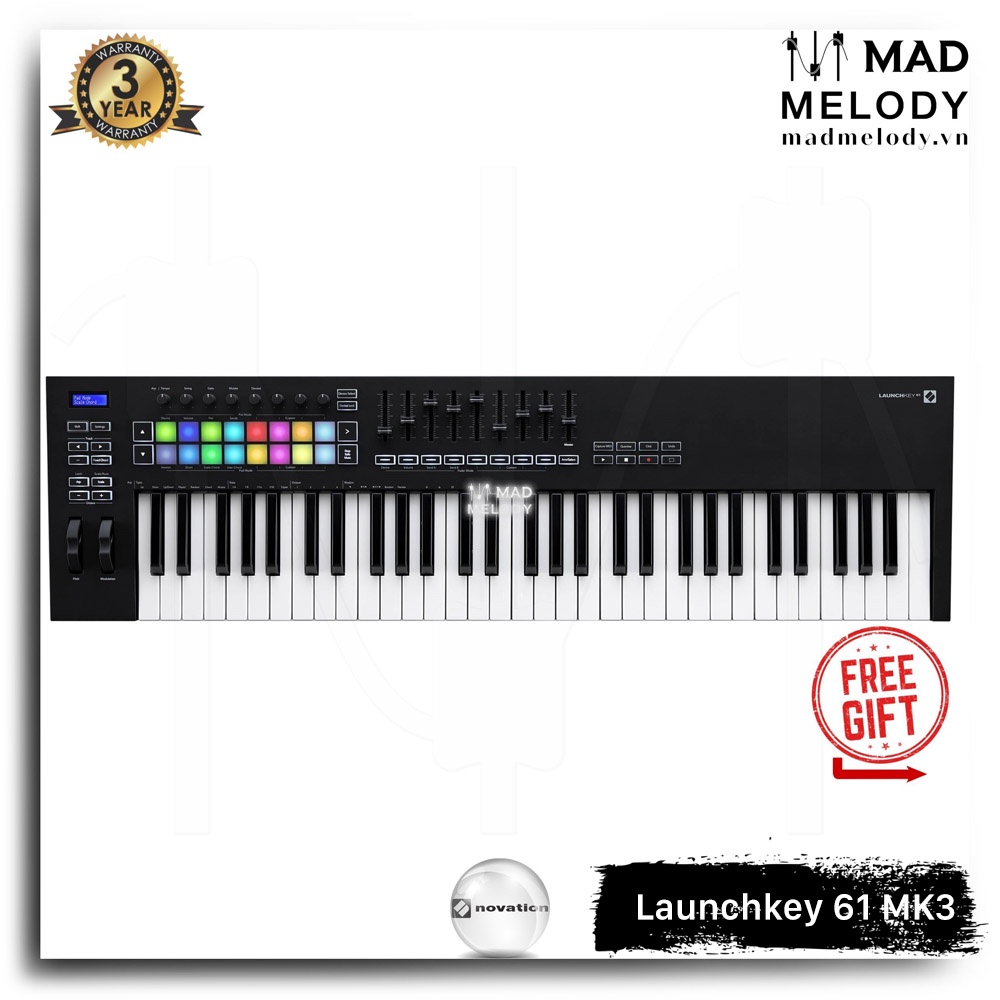 Novation Launchkey 61 MK3 USB MIDI Controller [đàn soạn nhạc 61 phím Launchkey thế hệ 3 mới nhất, NEW - chính hãng]