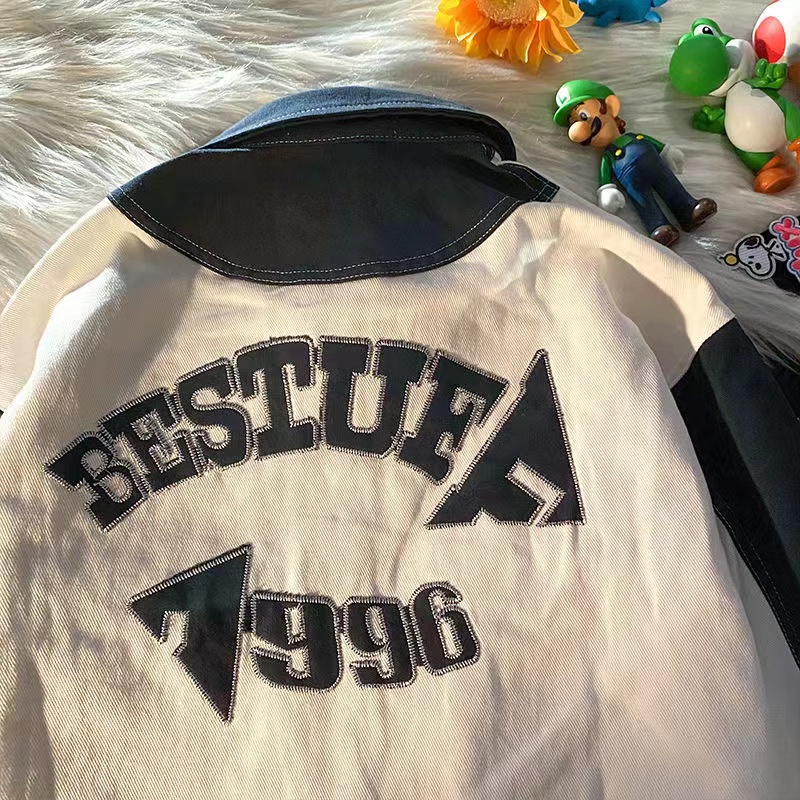 Áo Khoác Bóng Chày Dáng Rộng Màu Sắc Phong Cách Nhật Bản Thời Trang Mùa Thu Cho Nam