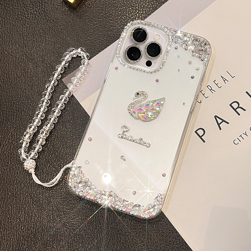 Ốp Điện Thoại tpu Mềm Trong Suốt Đính Đá Lấp Lánh Dành Cho iphone 15 13 12 11 14 pro max x xr xs 7 8 6s plus