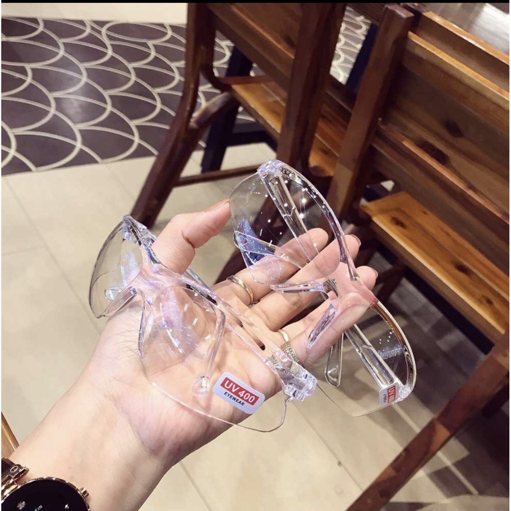 Kính bảo hộ lao động , kính chắn bọt bụi , kính chống UV400 khi đi đường ôm mặt hiệu quả cao