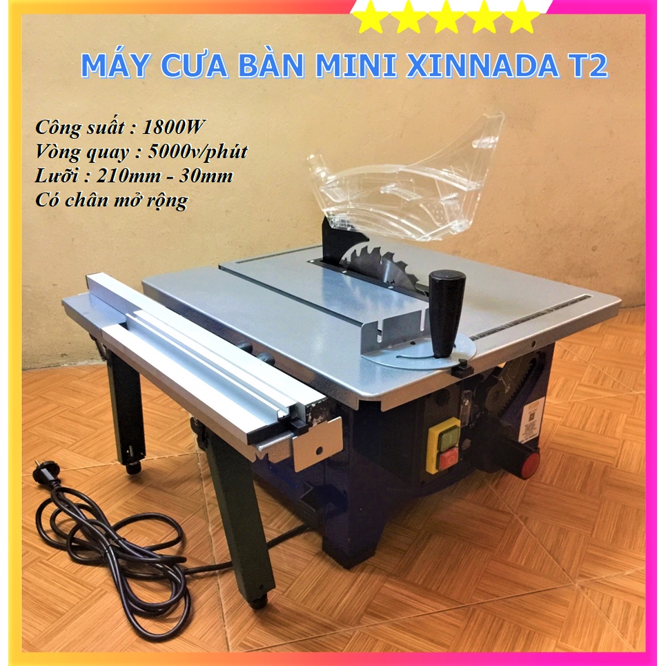 Máy Cưa Bàn Mini XINNADA T2  - Cắt Nghiêng 45 Độ, Cắt Đa Góc - Máy Khỏe, Chạy Êm, Cắt Đa Dạng Vật Liệu