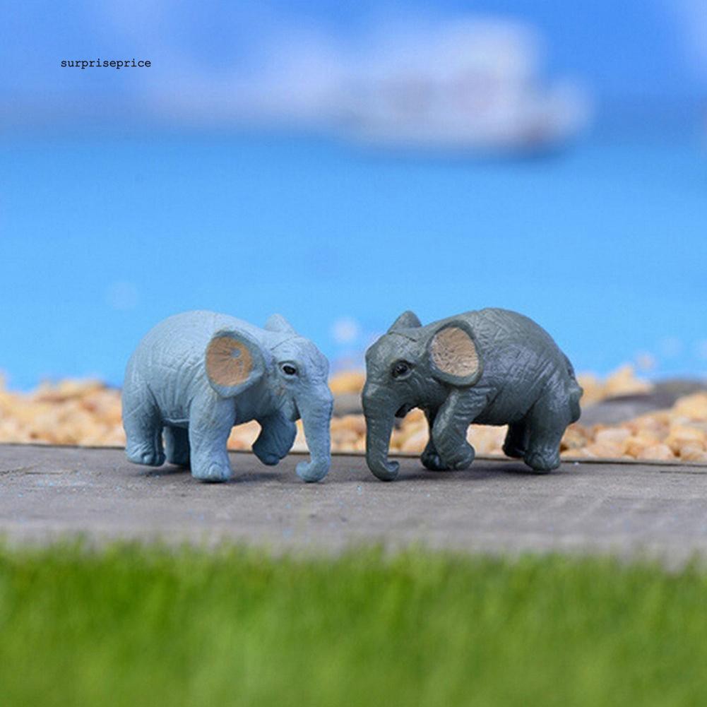 Set 2 tượng voi nhỏ trang trí tiểu cảnh
