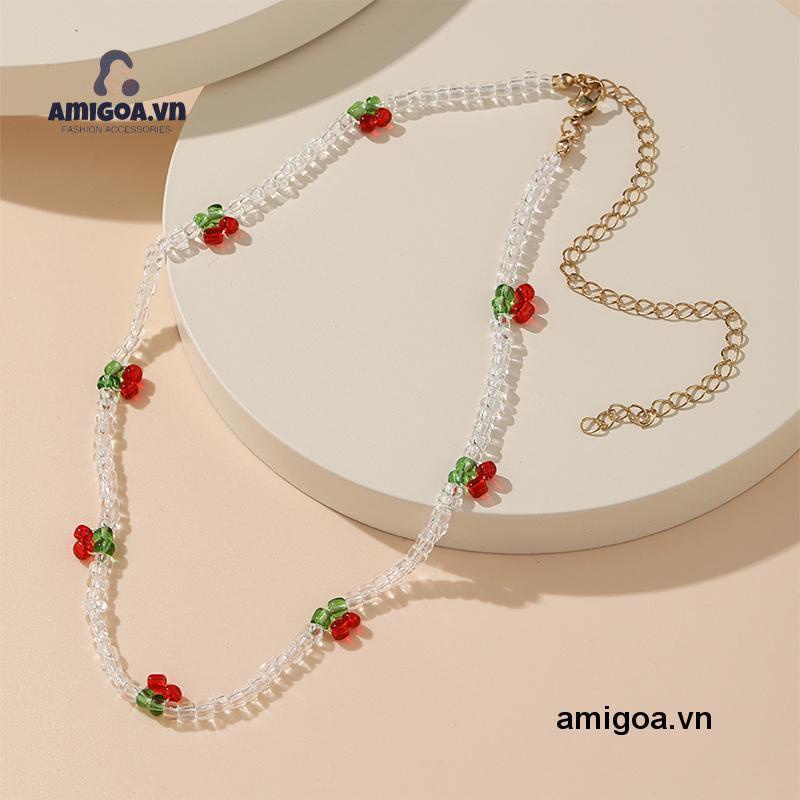 ✨✨Dây chuyền ngọc trai đính cườm đầy màu sắc Hàn Quốc vòng cổ nữ