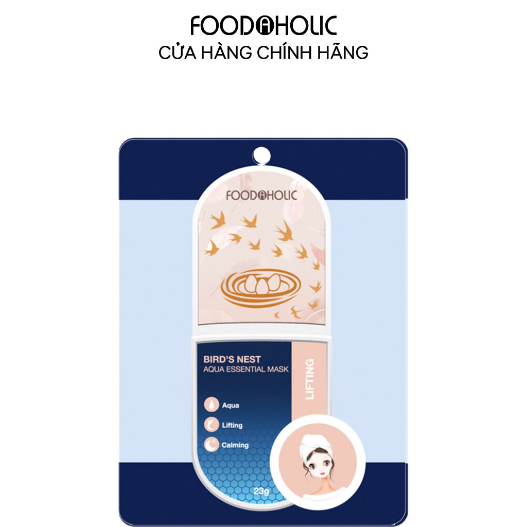 Mặt nạ dưỡng chất tổ yến dưỡng da toàn diện Foodaholic BIRD'S NEST Aqua Essential Mask 23g