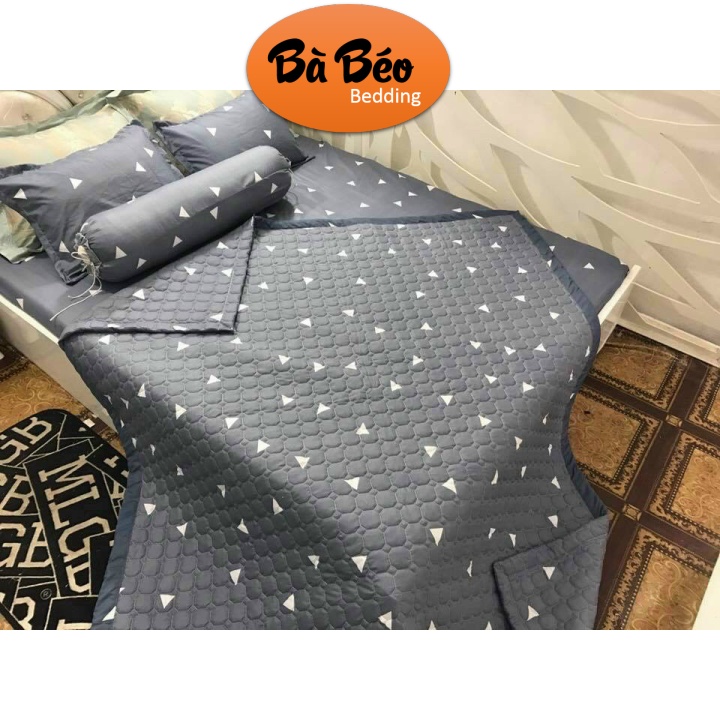 Trọn Bộ 5 Món Chăn Ga Gối Cotton Poly Hè Thu, Set Chăn Hè Ga Gối, Bộ Chăn Ga Gối Cotton Hoạ Tiết Sinh Động Đủ Kích Thước