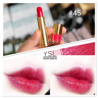 Son YSL màu 45 đỏ hồng đào mini unbox tách set