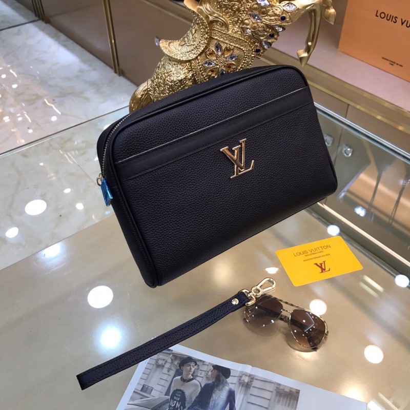 ví tab đứng thời trang nam da nguyên bản logo đính mặt louis vuitton LV