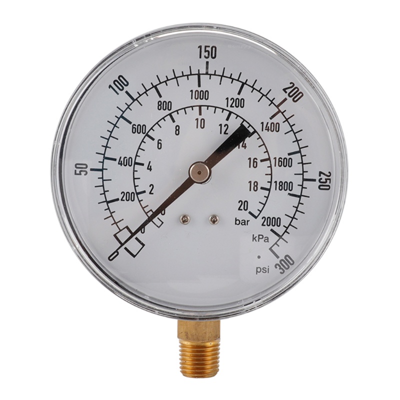 Đồng Hồ Đo Áp Suất Chân Không Chống Rung 0 300psi 0 2000kpa 0 20bar