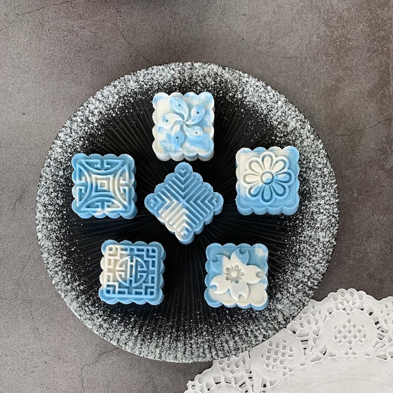 Khuôn Làm Bánh Trung Thu 6 Ô Vuông 50g