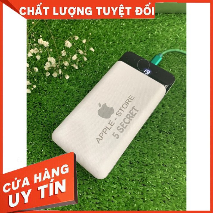 [GIÁ RẺ NHẤT] [CHẤT LƯỢNG SỐ 1]  Sạc Dự Phòng SPD 20000 mAh APPLE-STORE 5 SECRET trắng đen 2 cổng USB, LED