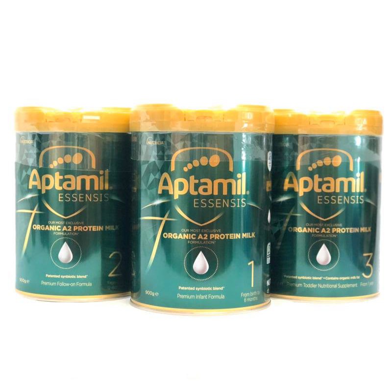 SỮA APTAMIL ESSENSIS  ORGANIC A2  ĐỦ SỐ 1 2 3 900G ( aptamil xanh ) Cung cấp DHA và Canxi cao, hệ miễn dịch