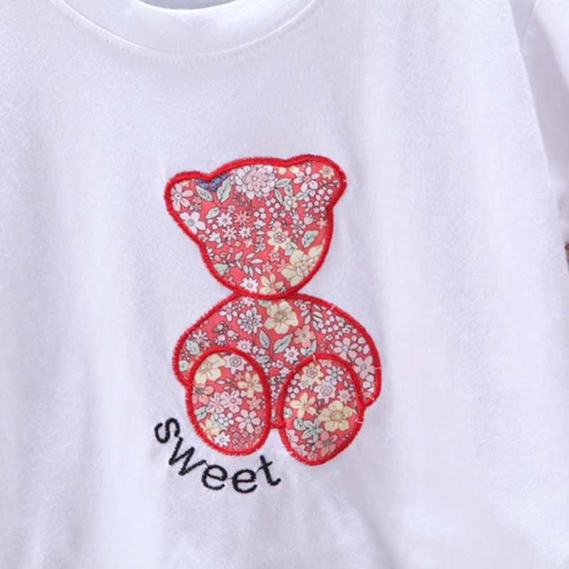 Bộ Quần Áo In Hình Gấu Dễ Thương Cho Bé Gái