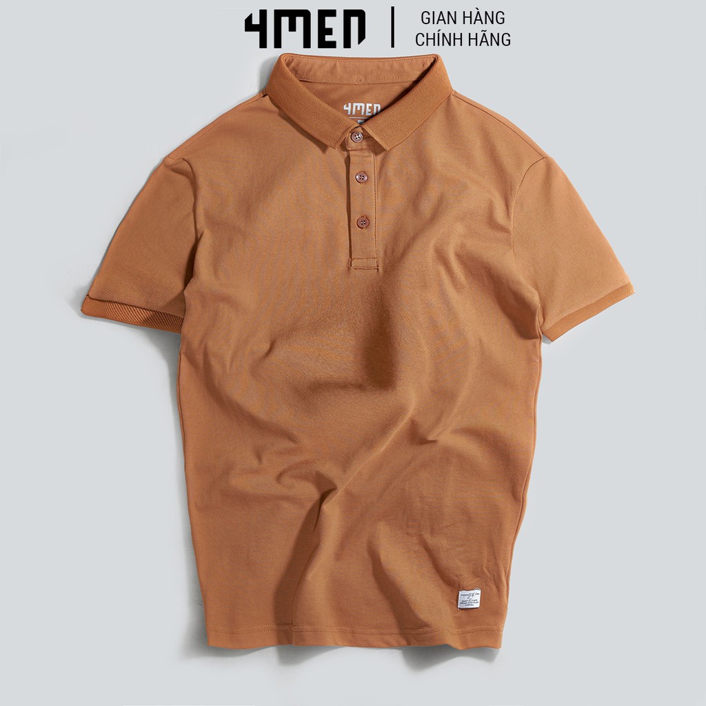 Áo thun polo nam trơn 4MEN PO028 cổ bẻ, ngắn tay, form slimfit, vải cotton cá sấu cao cấp | BigBuy360 - bigbuy360.vn