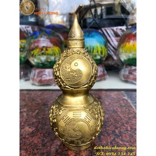 Hồ Lô Bát Quái Cao 17cm - Hồ Lô Phong Thủy Bằng Đông - Đồ Phong Thủy