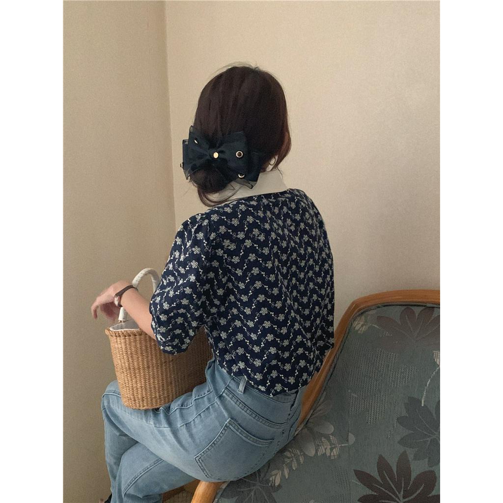 Áo Sơ Mi Tay Ngắn Cổ Bẻ Phối Màu Sắc Thời Trang Cho Nữ 51620